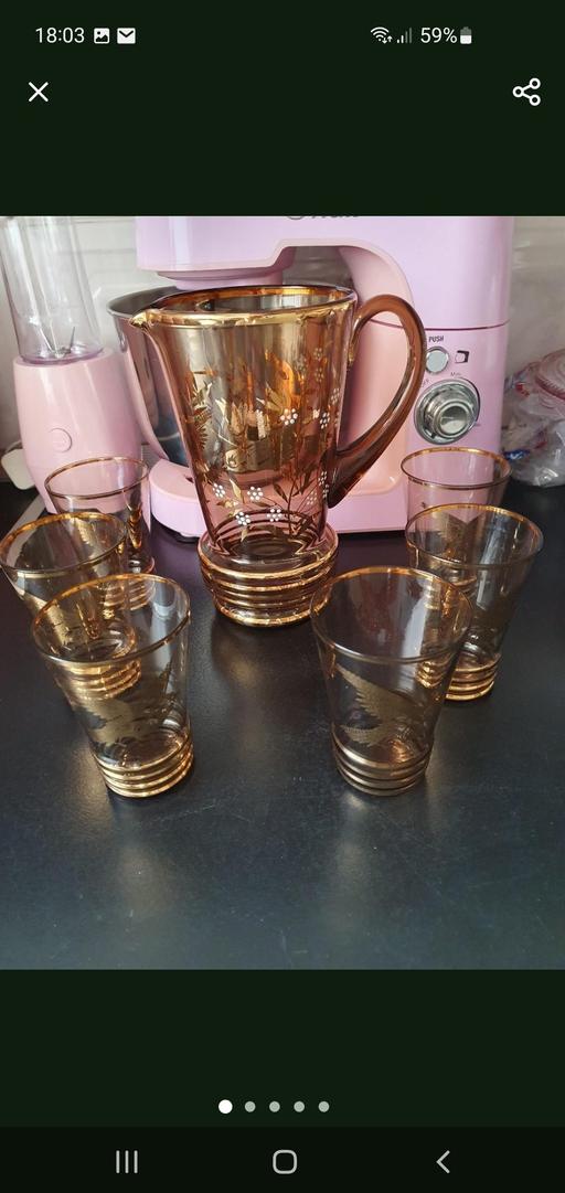 Buy & Sell Upper Gornal Dudley - Photos for vintage pitcher jug & 6 glasses
