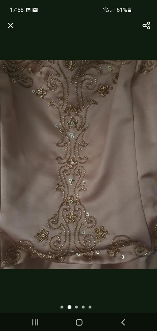  — ladies long gold occasion dress & wrap