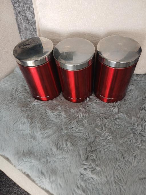 Buy & Sell Conisbrough Doncaster - Photos for Red tea. coffee sugar tins ( set )