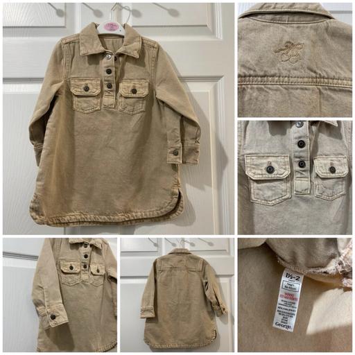  — George Beige Denim Shirt Dress 1.5-2 Years 🤎