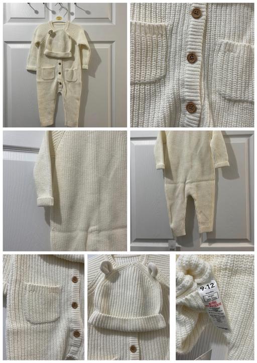  — George Knit Baby Romper & Hat 9-12m 🤍