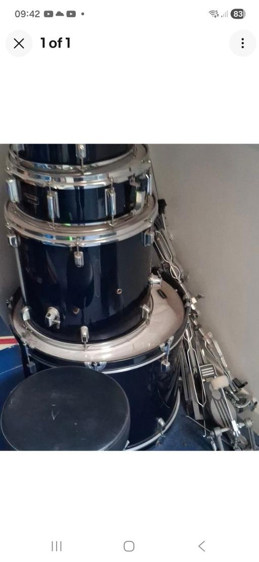  — tornadoo mapex Blue Acoustic Drum Kit Snare F