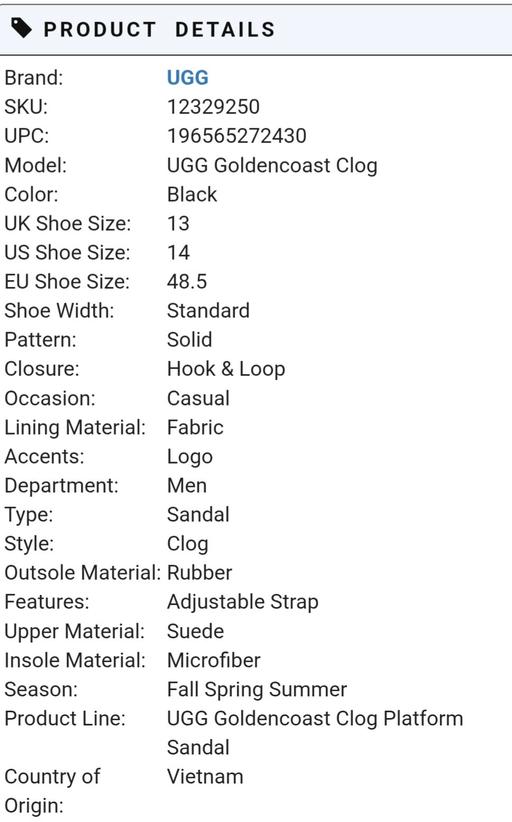  — Ugg Black Goldencoast Clog Suede Platform San