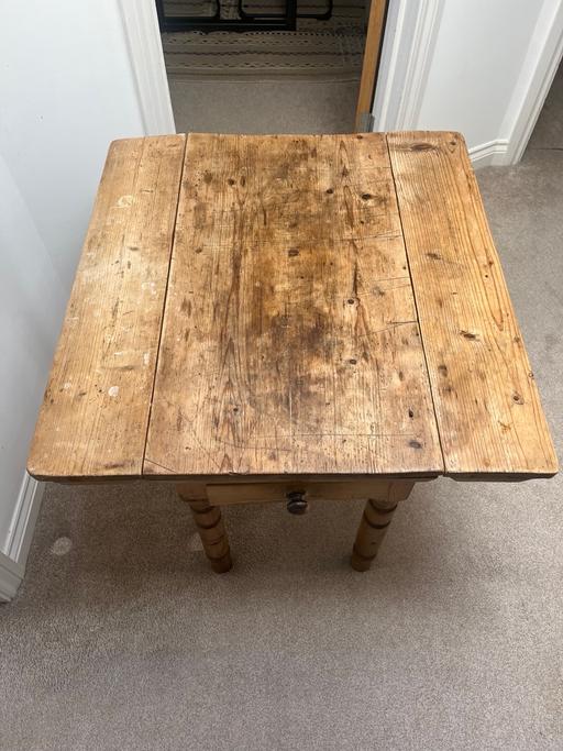  — Vintage Drop-Leaf Pine Farmhouse Table