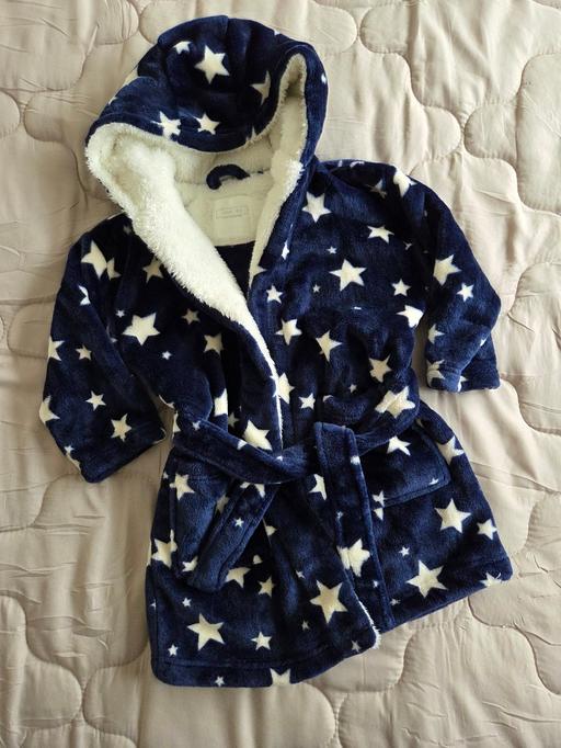  — Age 4-5 NEXT navy star print dressing gown