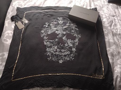  — AllSaints boxed skull scarf