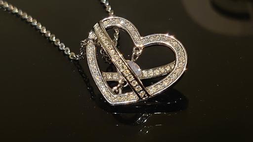  — Swarovski 3D Heart Necklace - Hallmarked