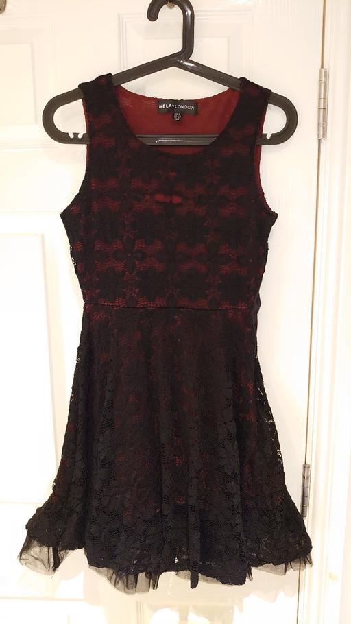  — Black Lace Dress with Burgundy Lining