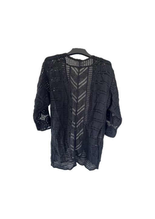  — Gini London black crochet cardigan