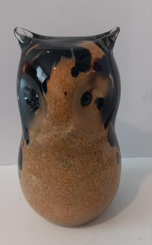  — langham glass crystal owl paperweight