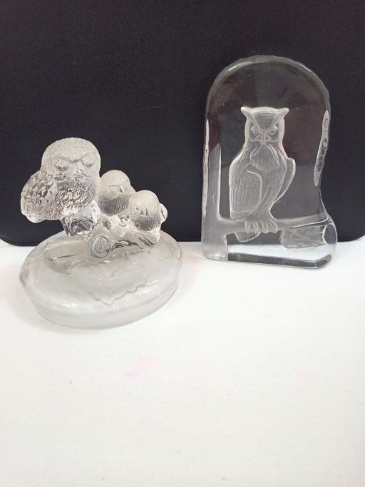  — LEAD CRYSTAL OWL DESKTOP/PAPERWEIGHTS X2.