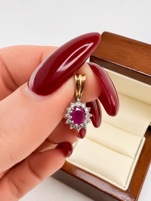  — Fine 9ct Gold Ruby and Diamond Pendant