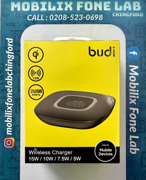  — Budi 15W Wireless Charger with 2 USB Ports