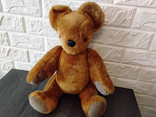  — vintage jointed limbs teddy bear with bells