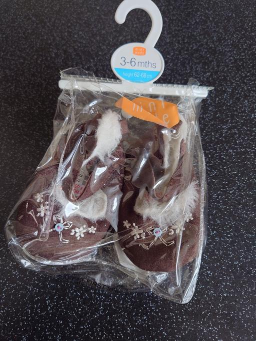  — Baby girls brown booties size 3-6 months