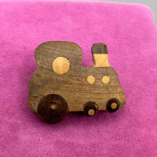  — Sweet Wooden Train Brooch
