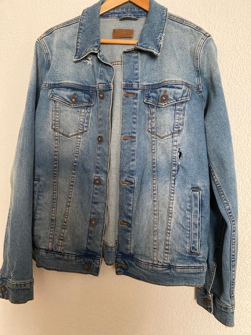  — ASOS Denim ripped style blue jacket medium