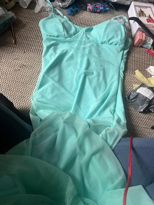  — New size 12-14 maxi dress with sheer overlay