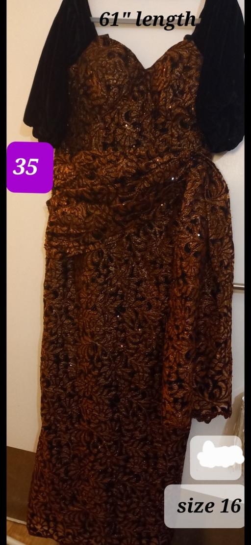  — New Brown/bronze and black evening dress