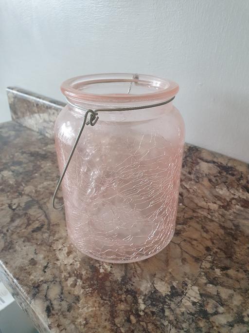  — Big pink jar for candle or show