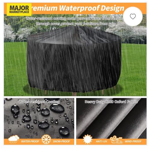  — Round waterproof furniture cover