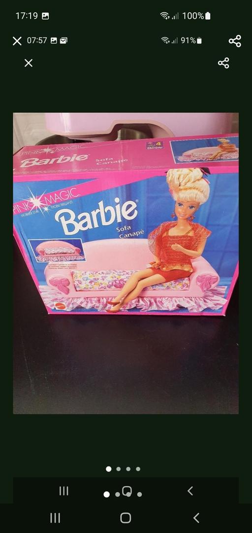  — vintage barbie pink magic sofa