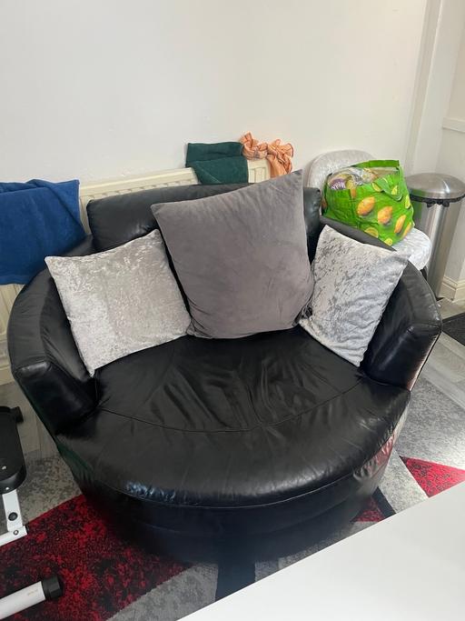  — Leather swivel chair sofa