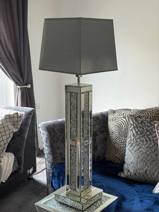  — Mirrored lamp with crushed glass