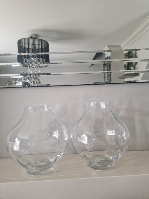 — 2 large unusual shaped glass vases