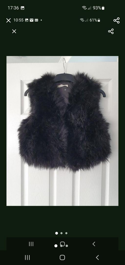 — ladies black fur waistcoat NEW