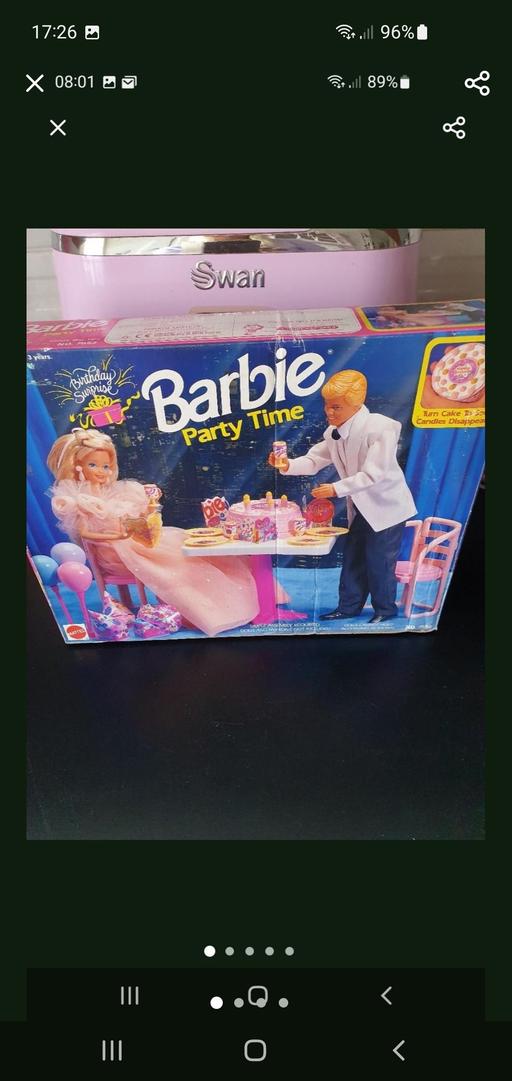  — vintage barbie party time playset NEW
