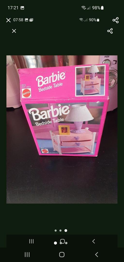 — vintage barbie bedside table & accessories
