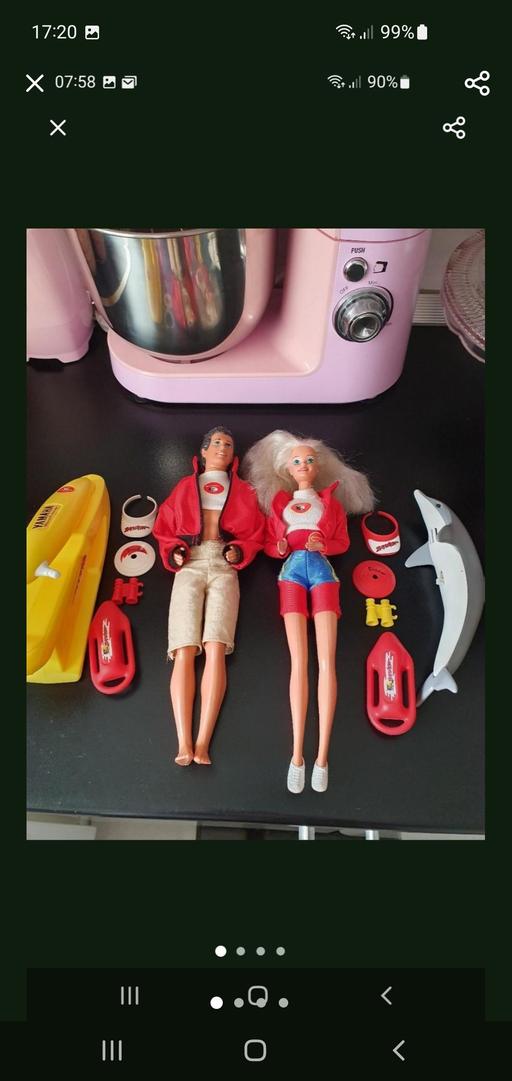  — vintage baywatch barbie & ken  dolls