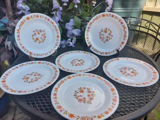  — 6 VINTAGE PYREX ARCOPAL SCANIA SIDE PLATES