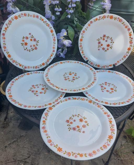  — 6 VINTAGE PYREX  BREAKFAST PLATEs