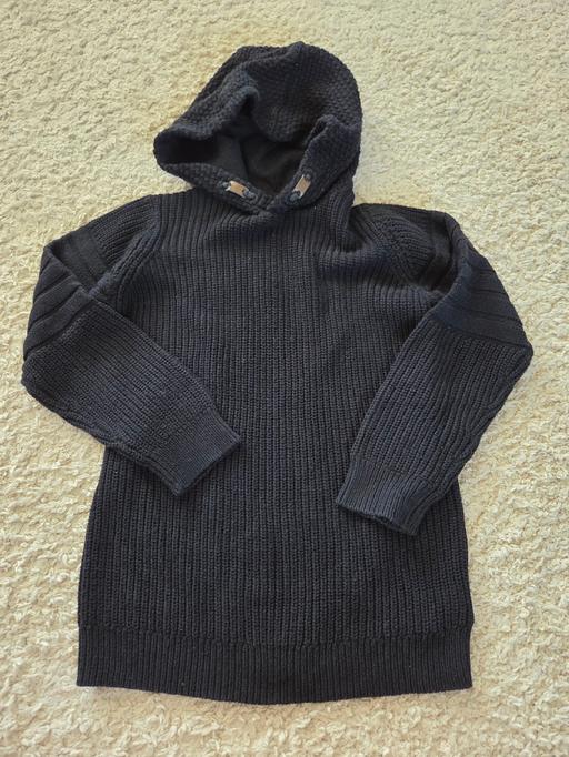  — Age 8-9 F&F black hooded knitted jumper