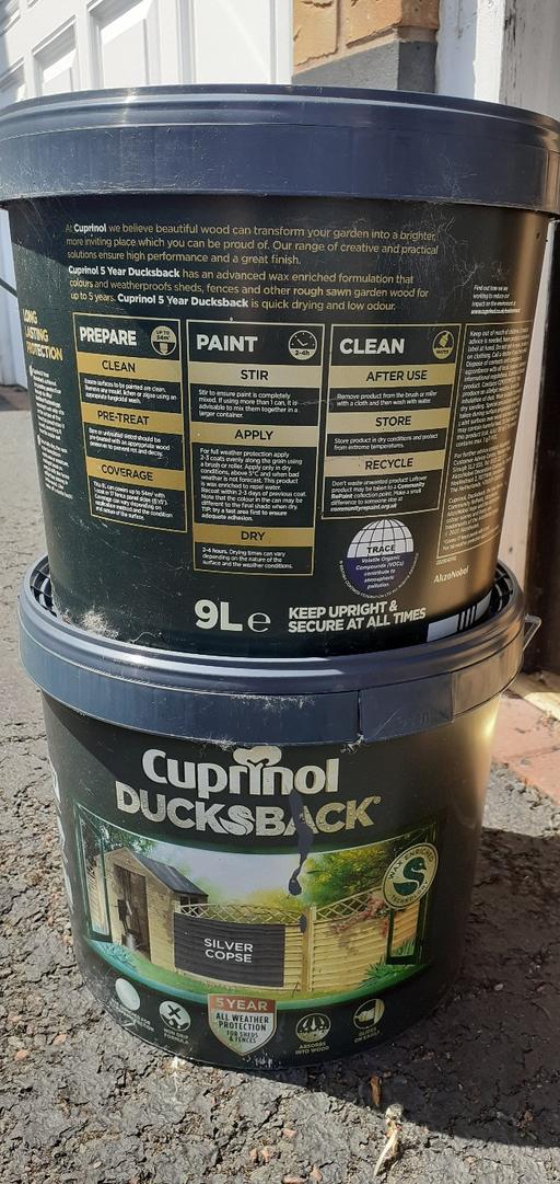  — new tubs of cuprinol paint 9L 