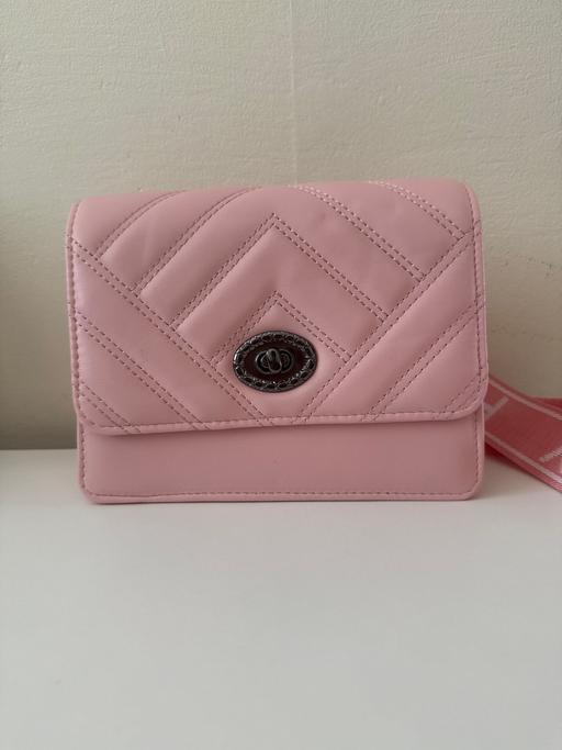  — Quilted Pink Purse with Adjustable Strap
