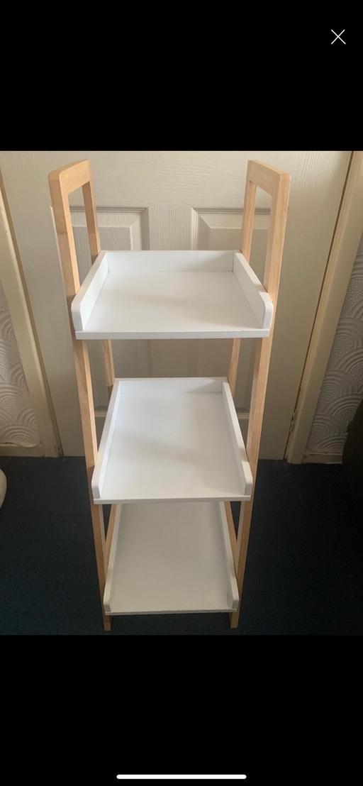  — 3 Tier Birch Wood Bathroom Shelf White