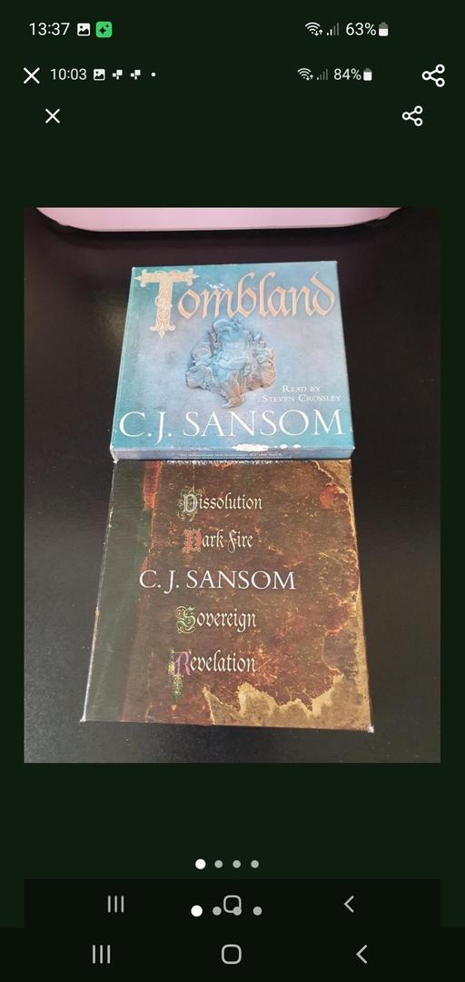  — C J Sansom audiobook cd sets x 2