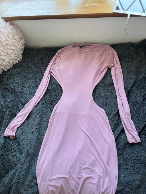  — Pink backless long dress