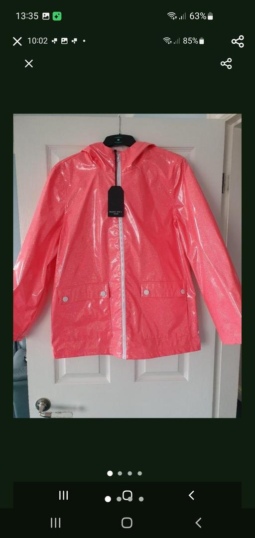  — ladies pink glitter rain mac NEW