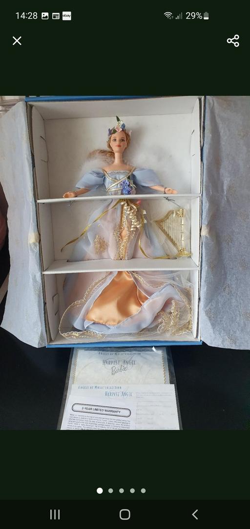  — vintage collector barbie harpist angel