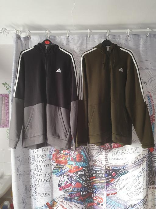  — TWO FULL ZIP ADIDAS HOODIE LARGE