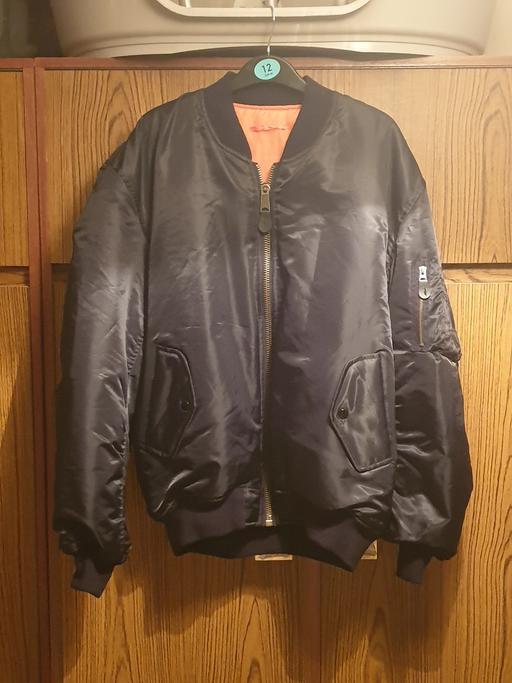  — BLACK BOMBER JACKET BRASS ZIPPS LARGE