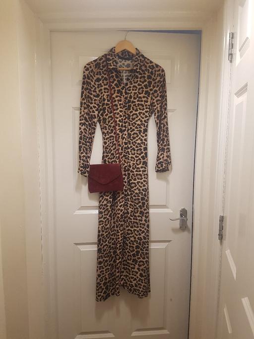  — ZARA Dress Long Leopard Print Long Sleeve Siz
