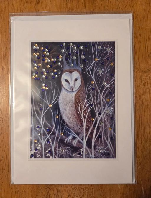  — HANDMADE WOOD OWL CARD