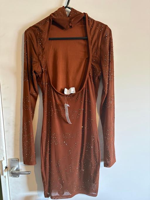  — Rust coloured dress with gem detail