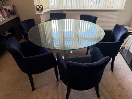  — Navy Blue Dinning Table Chairs