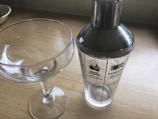  — Glass cocktail shaker and glass